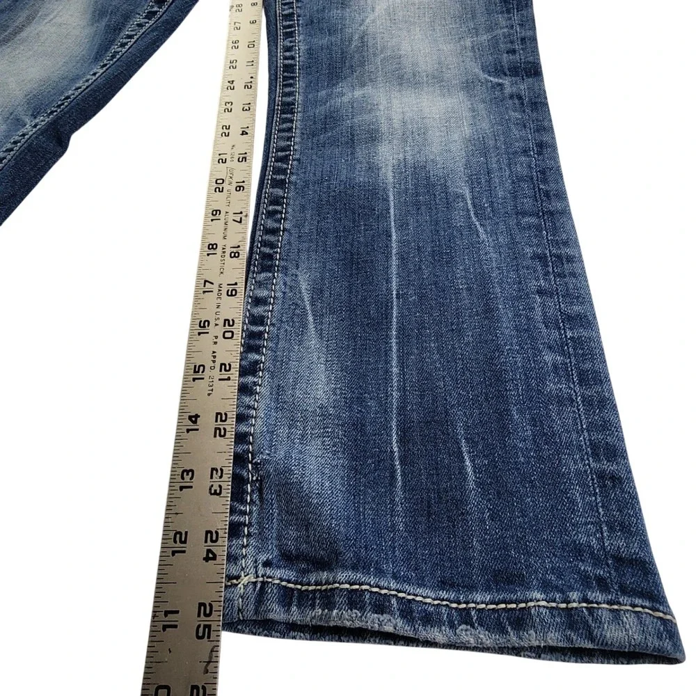 Miss‎ Me Womens 28 Blue Boyfriend Capri JB1026P4 Heavy Stitch Y2K Western Denim